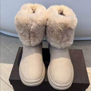 Zara Tan Fur-Lined Winter Boots